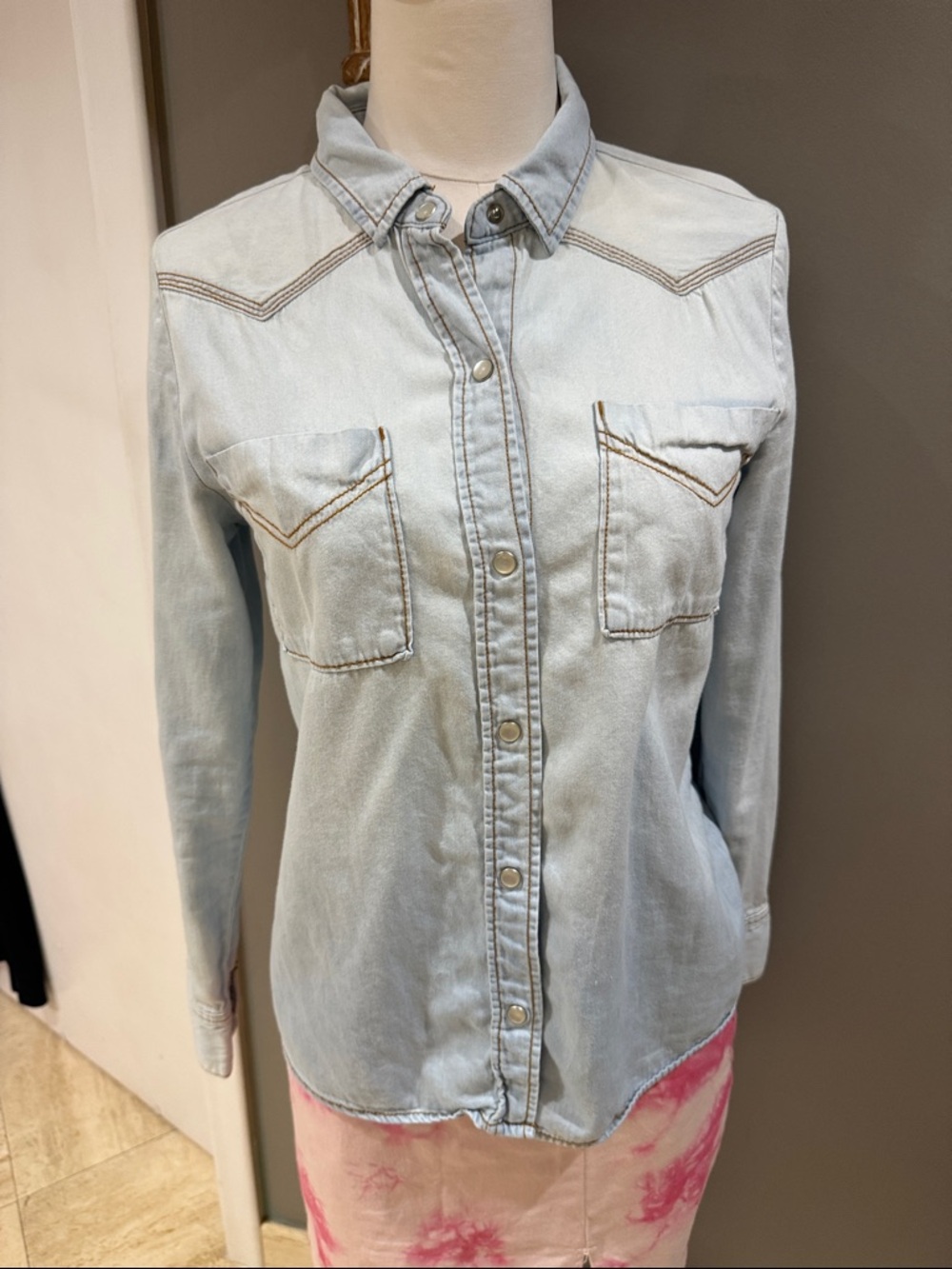 Mudd Light Blue Denim Button-Up